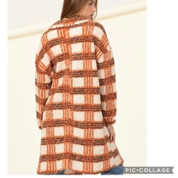 Beautiful! Fall Colors Midi Plaid Coat - Picture 4 of 5